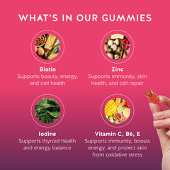 90-count vegan biotin gummies with vitamins C and E