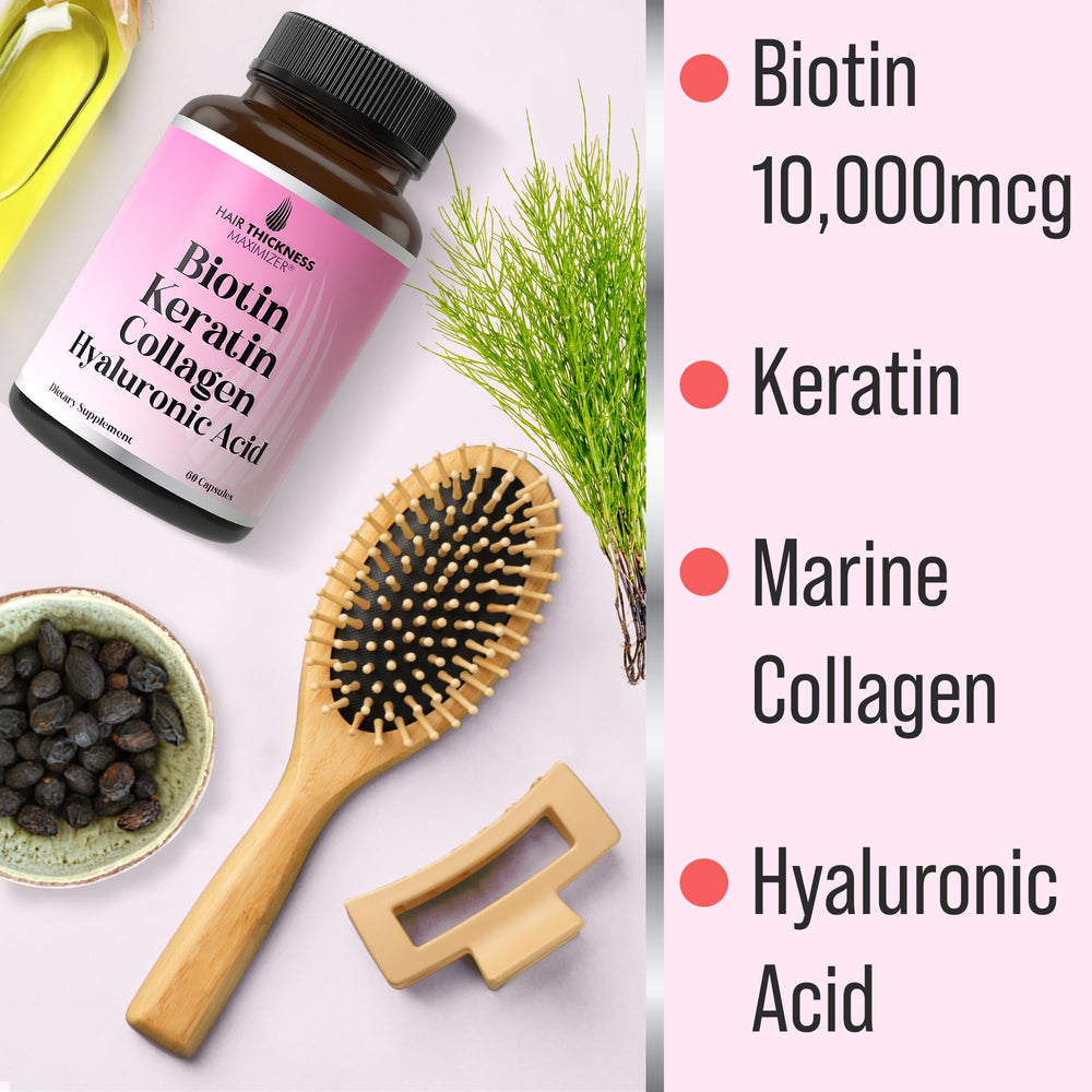 Capsules of hair vitamins containing biotin and keratin