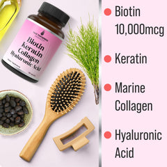 Capsules of hair vitamins containing biotin and keratin