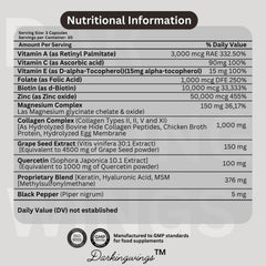 Biotin, Keratin and Hyaluronic Acid capsules