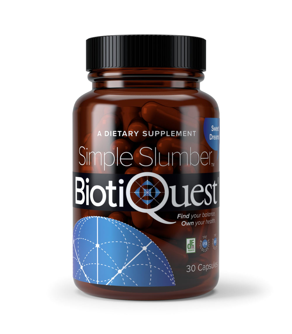 BiotiQuest Simple Slumber probiotic bottle with 30 capsules