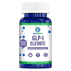BioTrust GLP1 Elevate bottle front signaling daily appetite support.