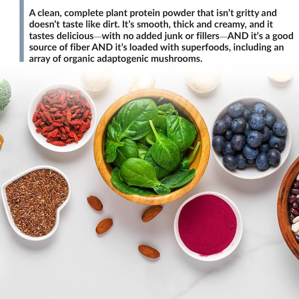 BioTrust Low Carb Plant ingredients panel highlighting 15 superfoods