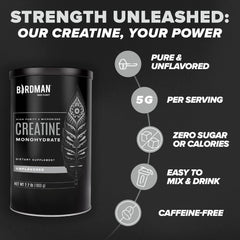 Scooper with creatine powder showing 5 g serving