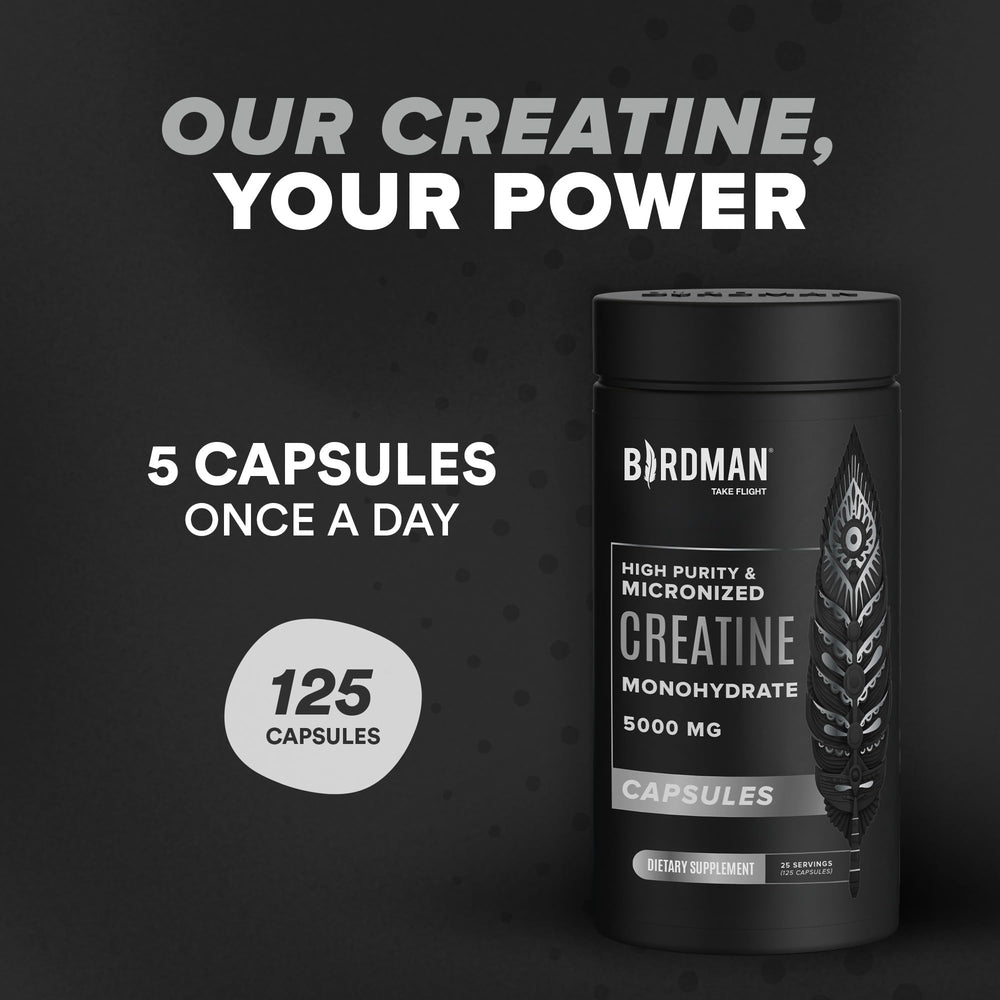 Capsules shown for pre-workout energy and performance
