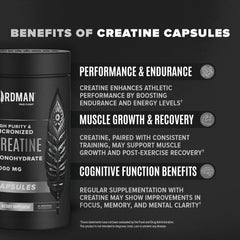 Capsules shown for post-workout recovery and muscle gain