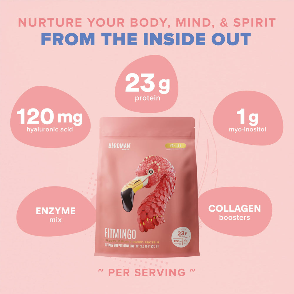 BIRDMAN Fitmingo ingredient detail with hyaluronic acid focus for skin hydration