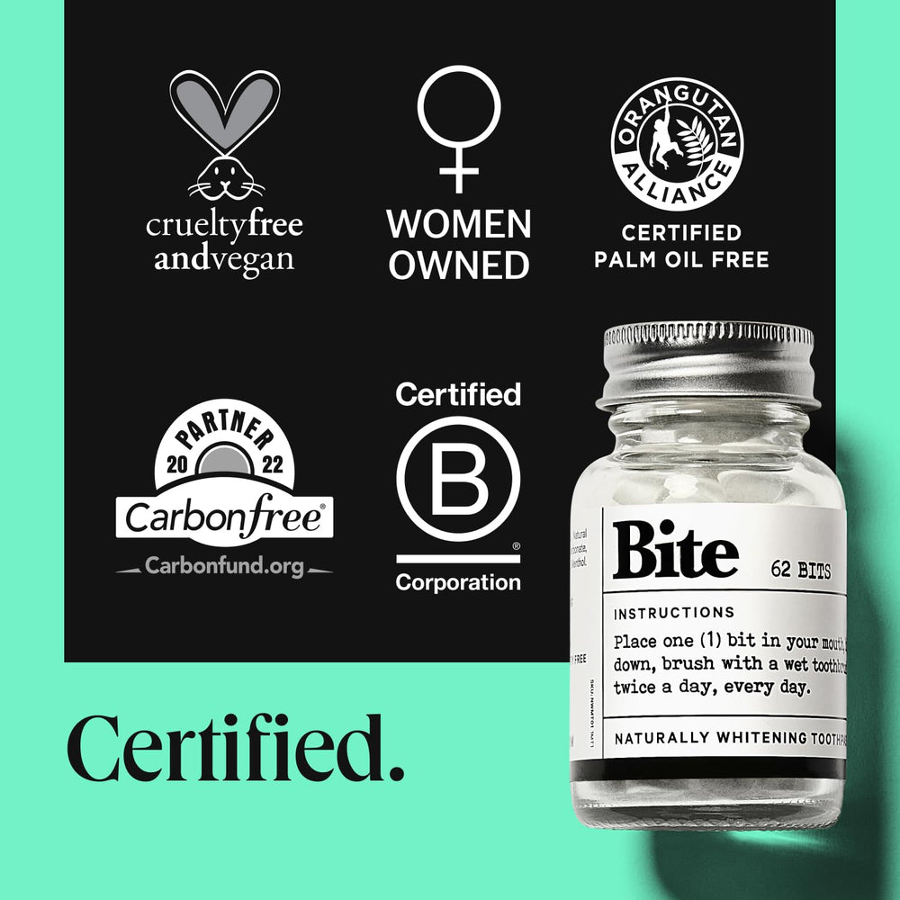 Travel-size Bite Toothpaste Bits packaging
