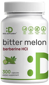 Bottle of Bitter Melon with Berberine supplement (300 capsules)