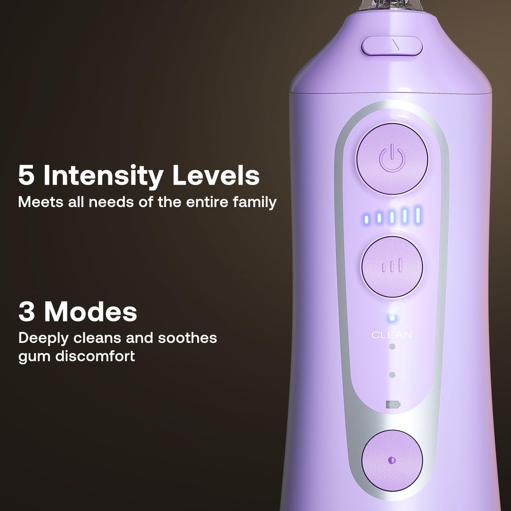 Control panel showing 3 modes and 5 intensities