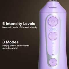 Control panel showing 3 modes and 5 intensities