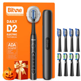 Bitvae D2 ADA-approved electric toothbrush front view in shadow black