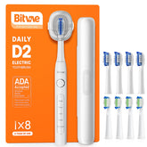Bitvae frost white ultrasonic toothbrush with 8 heads