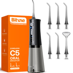 Black Bitvae water dental flosser handheld with reservoir