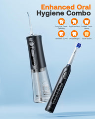 Bitvae Water Dental Flosser in black, side view