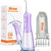 Bitvae Water Flosser device in purple with dock