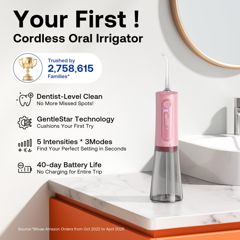 Bitvae Quartz Pink Water Flosser side view