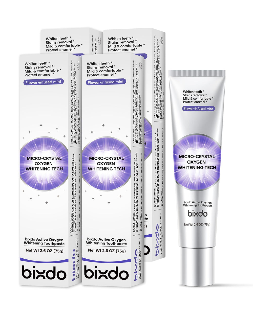 bixdo Pap toothpaste Flower Mint tube front view