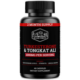 Bottle of Black Forest Turkesterone Tongkat Ali supplement with label