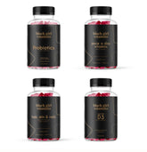 Black Girl Vitamins bundle featuring D3 gummies, probiotics, hair-skin-nails vitamins, and sea moss capsules