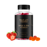 Bottle of Black Girl Vitamins Once a Day women's multivitamin gummies strawberry flavor