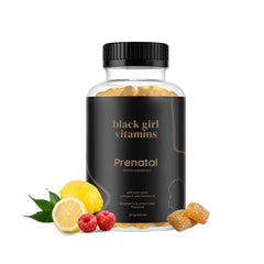 Bottle of Black Girl Vitamins Prenatal Gummies Raspberry Lemonade 60ct