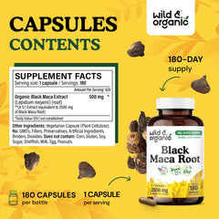 Close-up of Black Maca capsules