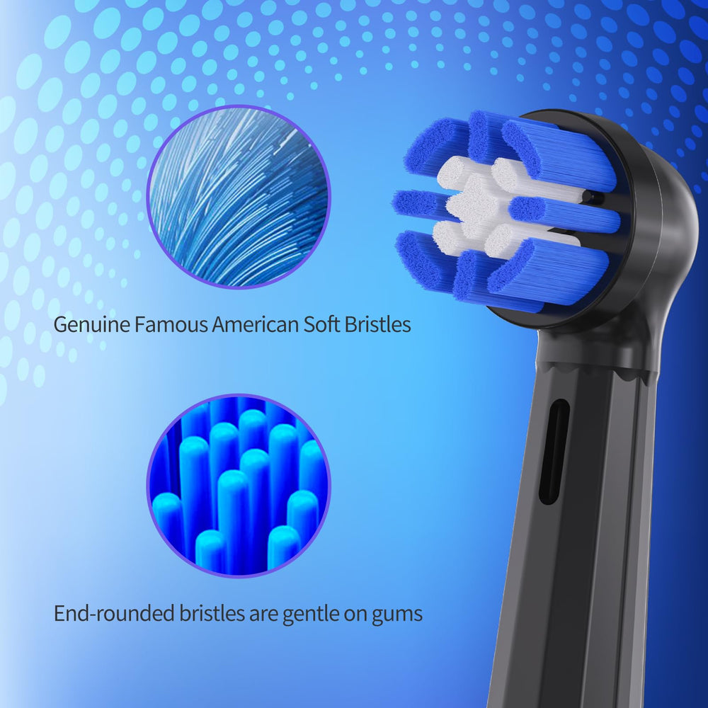 6-pack black IO-series replacement heads with medium bristles
