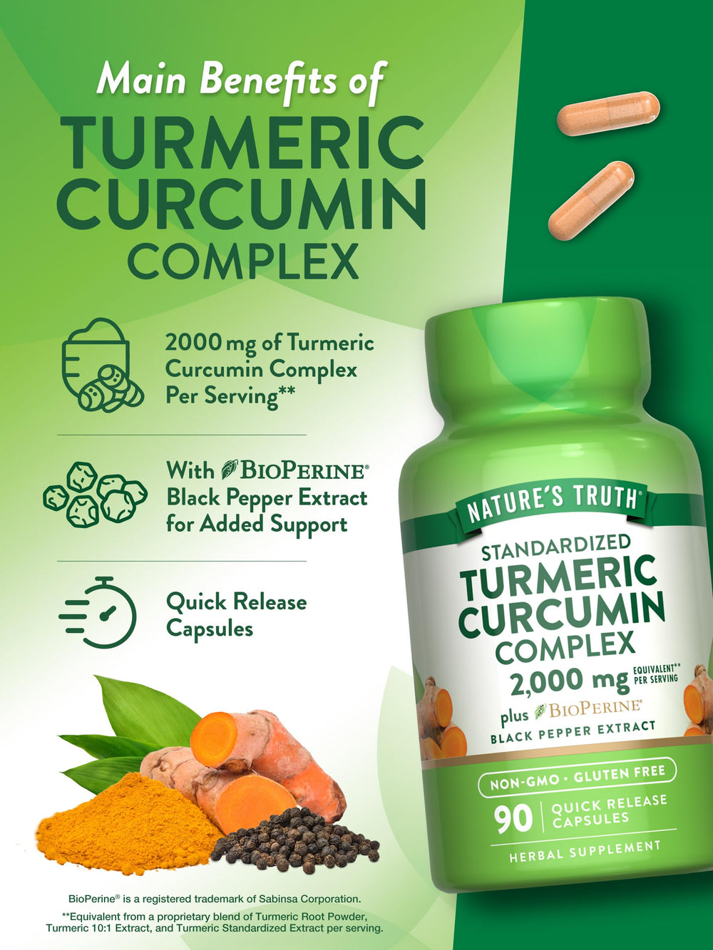 Black Pepper Extract 10 mg for enhanced absorption