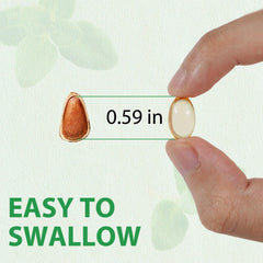 Close-up of softgels showing capsules text