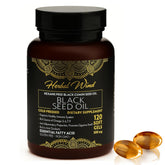 Bottle of black seed oil capsules (120 softgels, 500 mg each)