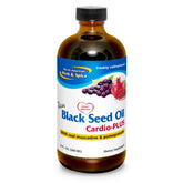 Front view of NORTH AMERICAN HERB & SPICE Black Seed Oil Cardio-Plus 8 oz bottle