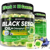 2-pack box of Black Seed Oil Gummies with chlorophyll, Biotin 500mcg and hydrolyzed collagen
