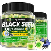 Black seed oil gummies with chlorophyll and collagen in a bottle