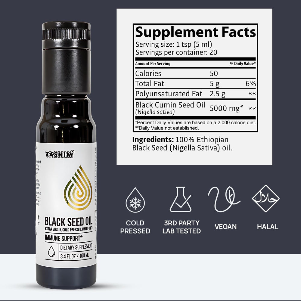 Black seed oil supporting skin and hair health