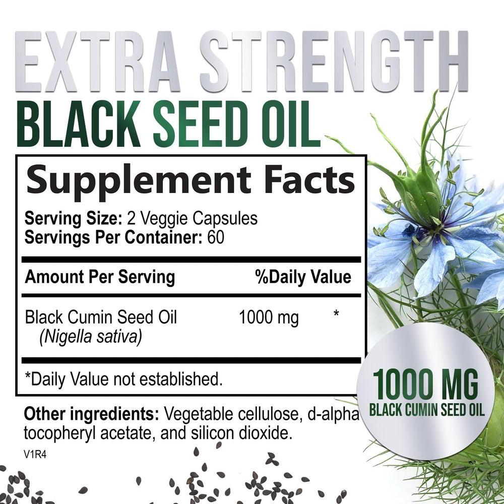 Close-up of Black Seed Oil Softgels 1000mg