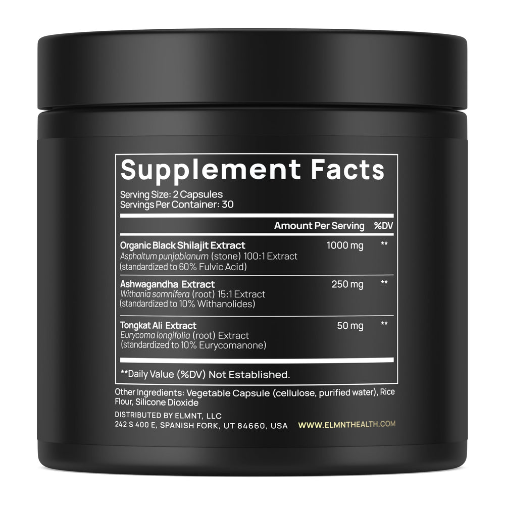 Close-up of 1,000mg Shilajit capsules in blister pack