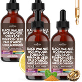 8oz bottle of Black Walnut Wormwood Cleanse Drops with dropper