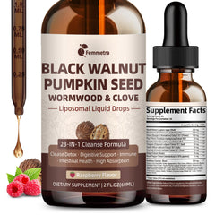 Dropper bottle of Black Walnut Wormwood Clove Cleanse Drops, 2 oz