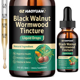 Close-up of Black Walnut Wormwood Tincture bottle