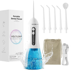 Black and white two-pack water flossers for teeth