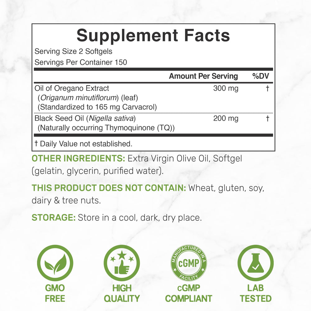 Softgels containing black seed oil