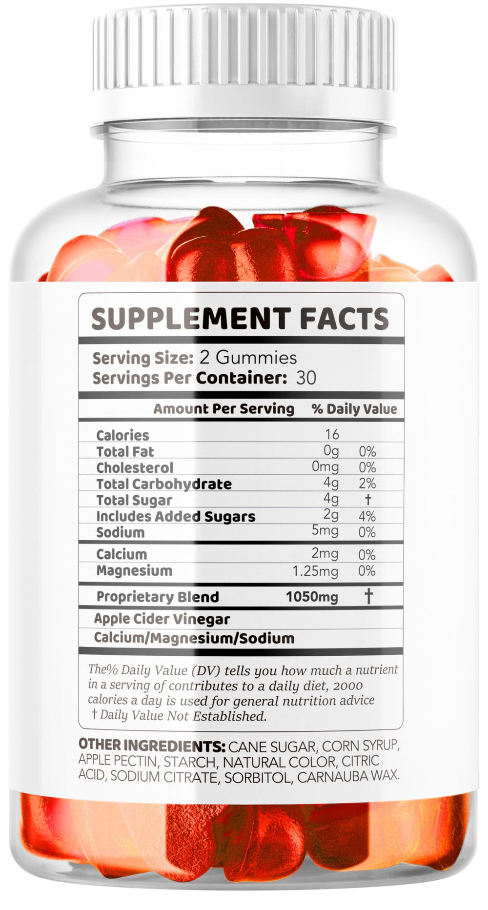 Gummies spilling from bottle on white background