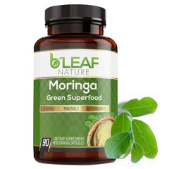 B’LEAF NATURE Moringa Capsules bottle with label
