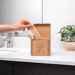 Recyclable box storage for Bleeker and Rowe floss picks
