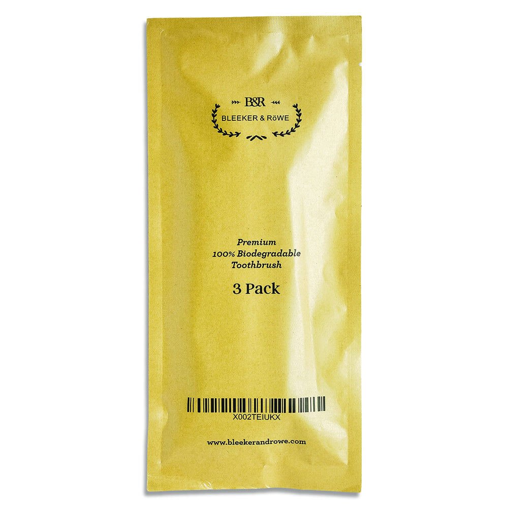 Packaging featuring compostable PLA film for Bleeker and Rowe 3-pack