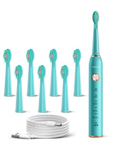 Blenpapa USB rechargeable sonic electric toothbrush in green with DuPont brush head