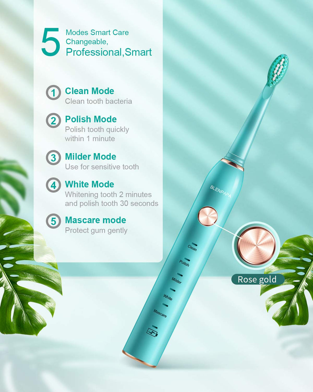 Close-up of DuPont brush heads for Blenpapa toothbrush