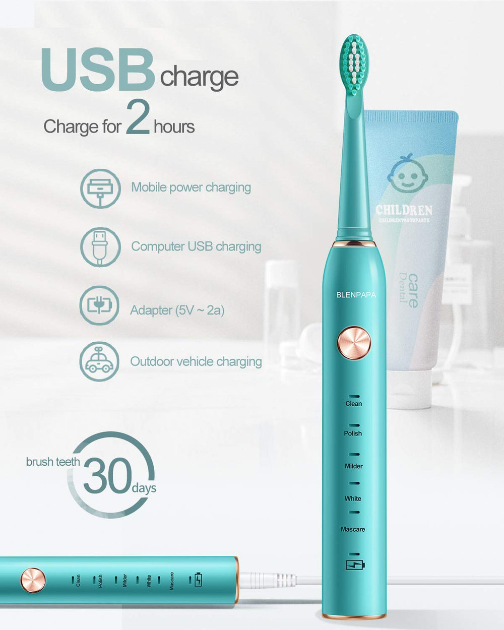 IPX7 waterproof design for easy water rinsing