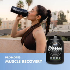 BLESSED Cookies & Cream in yogurt photo for high-protein snacking.